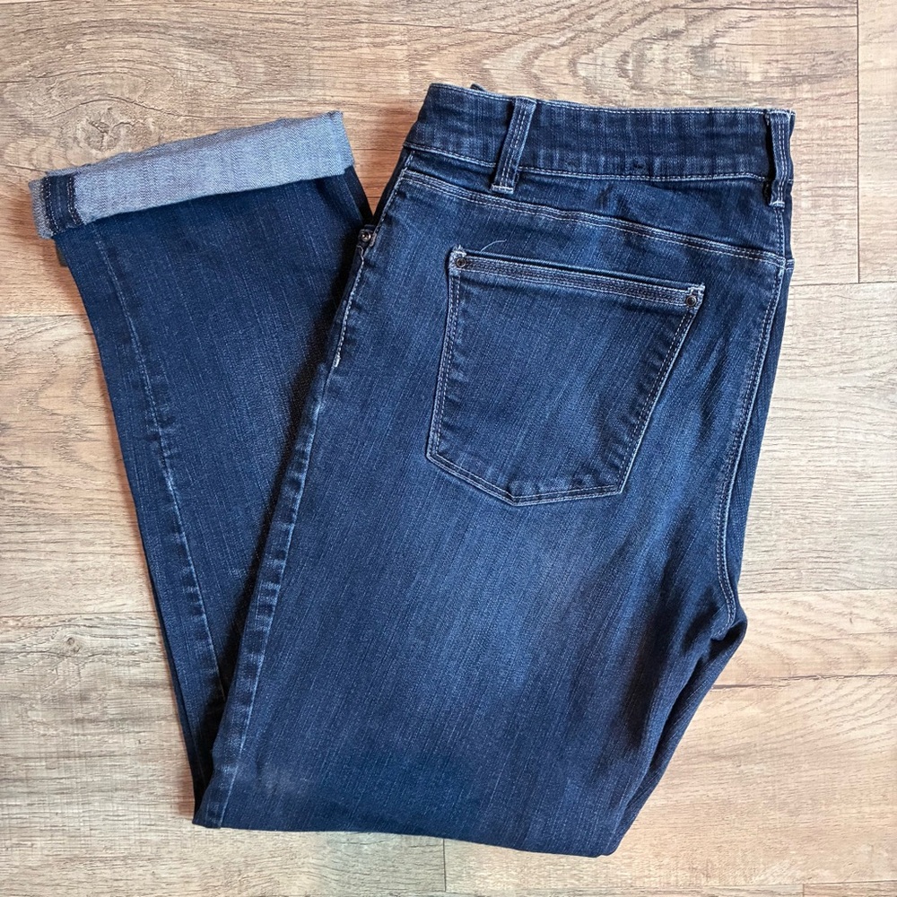 White House Black Market Dark Blue Straight Leg Crop Jeans
